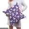 Ambesonne Unicorn Fabric by The Yard, Theme Kawaii Style Inspired Clouds Hearts Rainbows Pattern, Decorative Fabric for Upholstery and Home Accents, 1 Yard, Indigo Purple